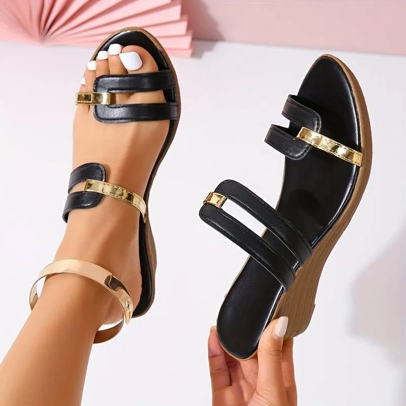 Heidi-Mode - Slipper mit weicher Sohle, lässige Keilrutsche