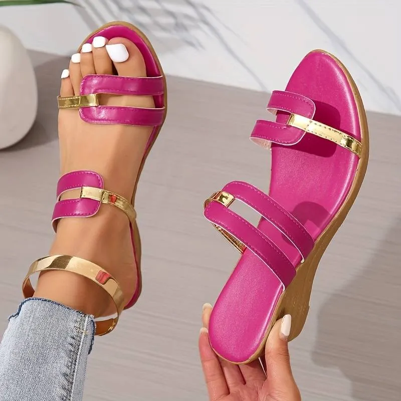 Heidi-Mode - Slipper mit weicher Sohle, lässige Keilrutsche